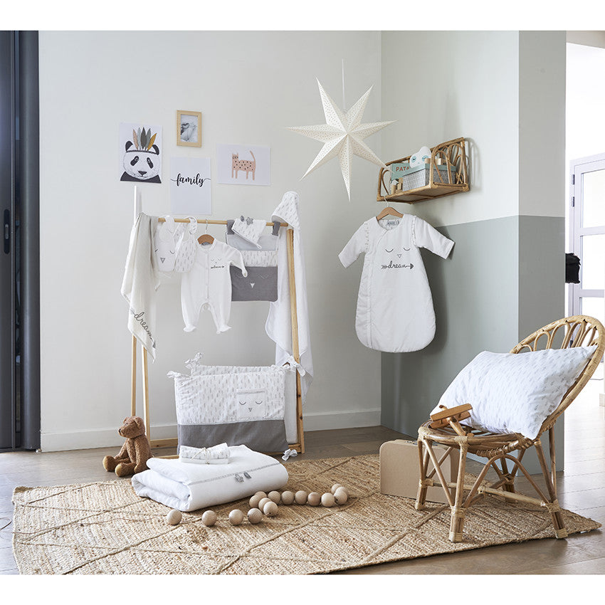 Feather Embroidered Velour Sleepsuit - Maternity