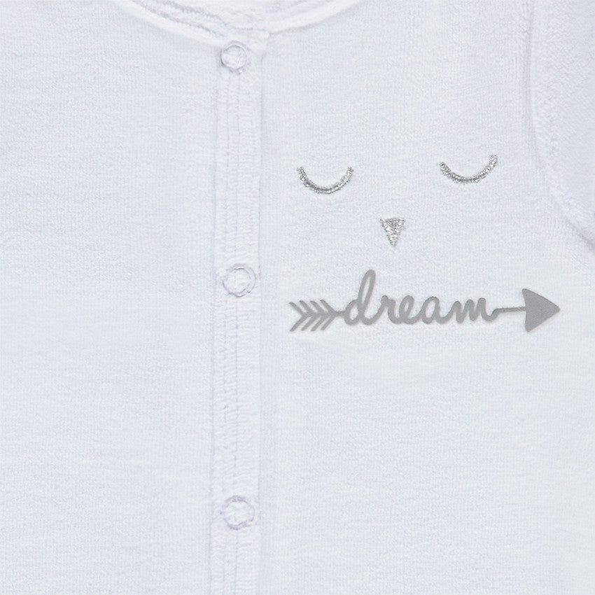 Feather Embroidered Velour Sleepsuit - Maternity