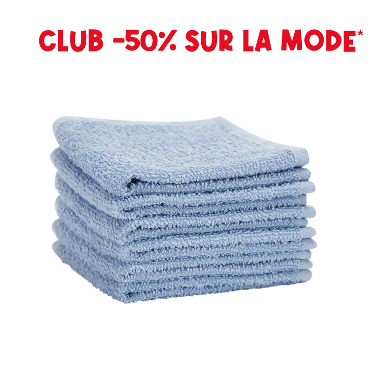Lot de 6 débarbouillettes éponge 25 x 25 cm - Prémaman