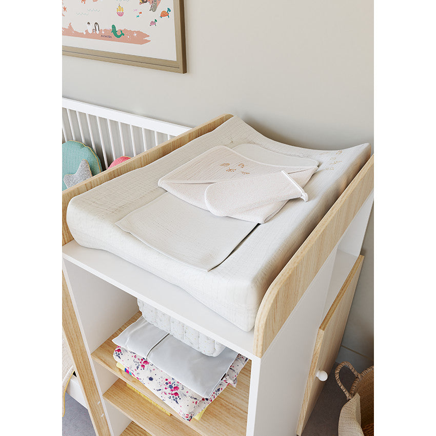Housse de matelas à langer en gaze de coton Natural cocoon - Prémaman