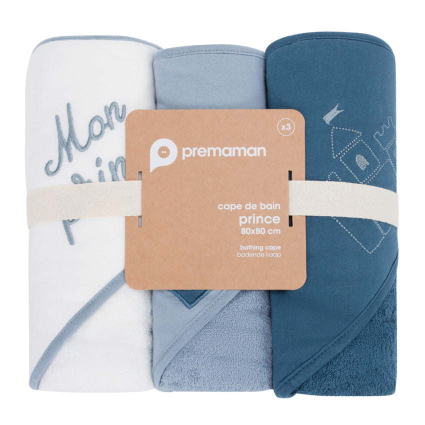 Lot de 3 capes de bain Prince - Prémaman