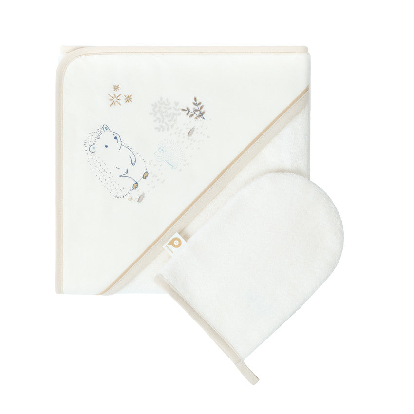 "Bande de Rêveurs" hooded towel and wash mitt set - Maternity