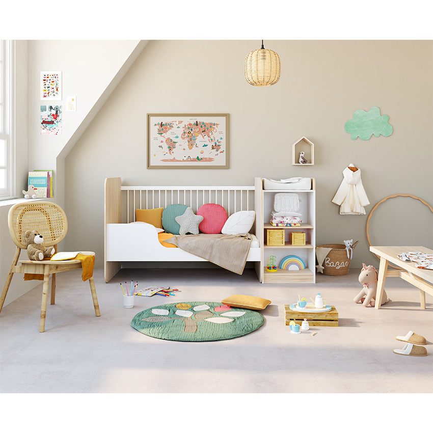 Decorative cushion in modular tetra that can be used as a cot bumper or playpen bumper - Prémaman