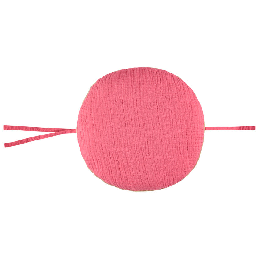 Coussin décoratif rond en tétra modulable en tour de lit ou de parc - Prémaman