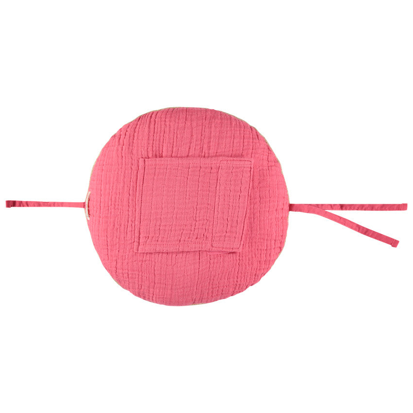 Coussin décoratif rond en tétra modulable en tour de lit ou de parc - Prémaman