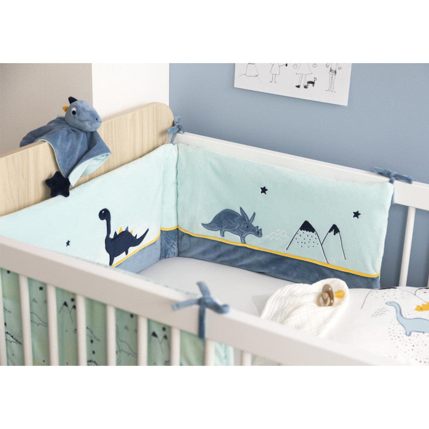 Cot bumper 3 sides My dinosaur friends - Prémaman