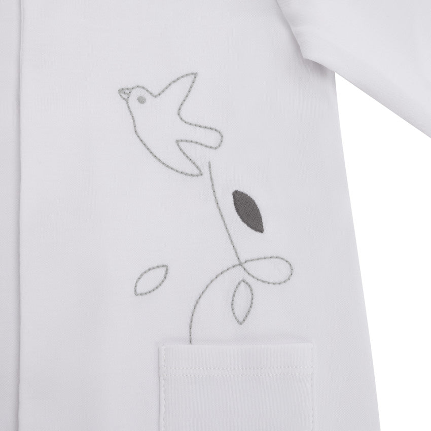Bird-print interlock sleepsuit for baby girl - Prémaman