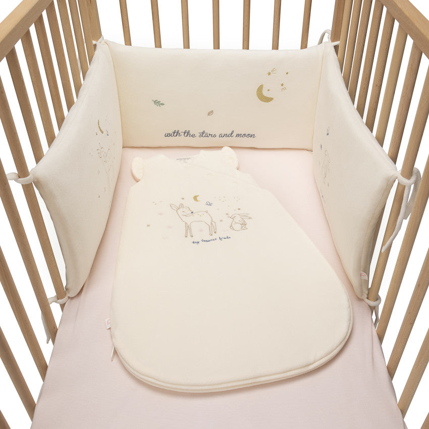 Tour de lit 3 pans en velours Little Deer écru - Prémaman
