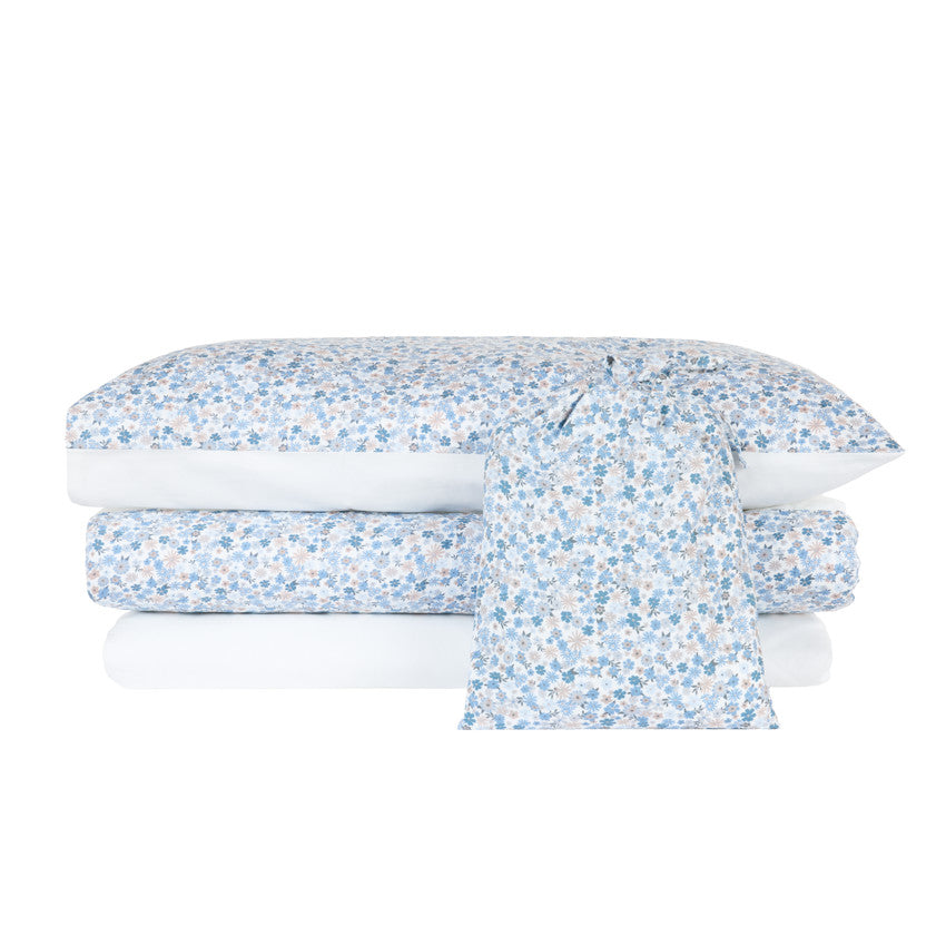 Set de lit housse de couette 100 x 140 cm + taie d'oreiller 60 x 40 cm- Tiny Flowers - Prémaman