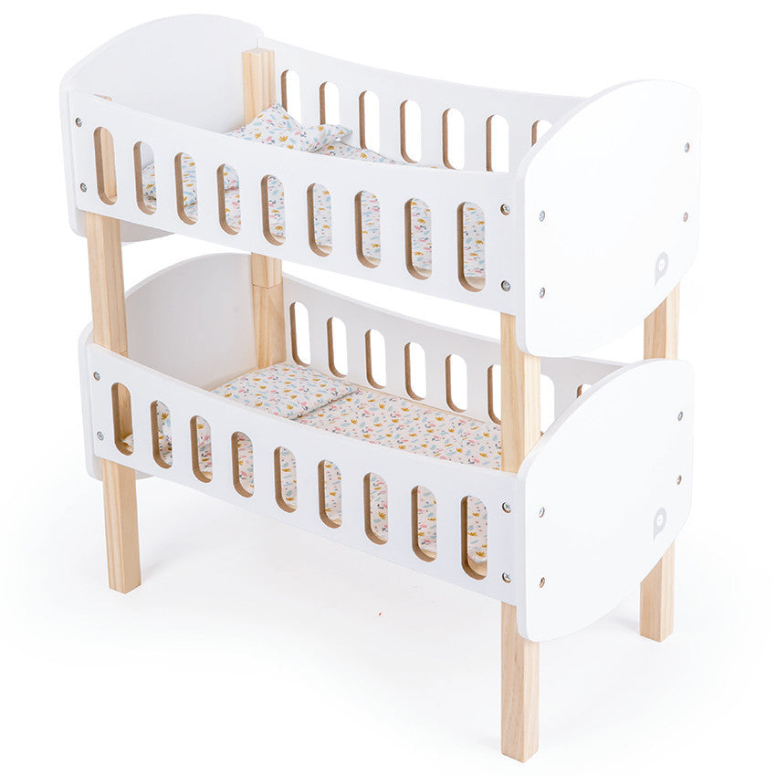 Wooden bunk bed for dolls + duvets and pillows - Prémaman