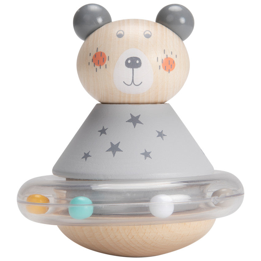 Roly-poly rattle with balls - Grey bear - Prémaman