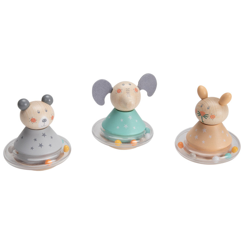 Roly-poly rattle with balls - Grey bear - Prémaman