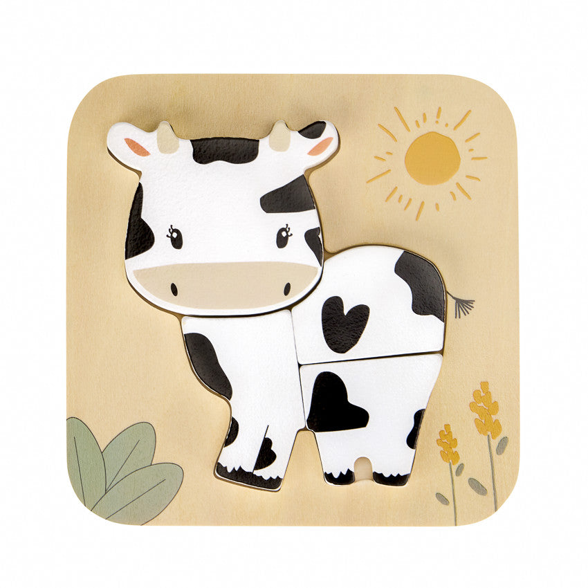Wooden 4-piece Cow Puzzle - Prémaman
