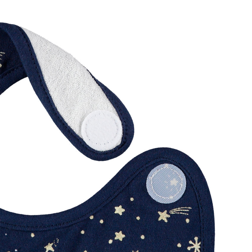 Lot de 2 bavoirs en coton avec imprimé doré all-over et ourson - Prémaman