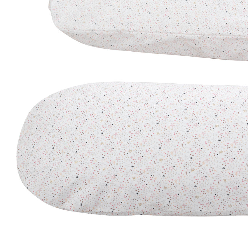 Housse coussin d'allaitement 190cm - Étoiles roses - Prémaman
