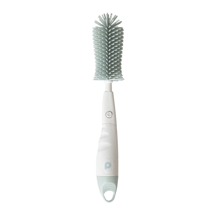 Goupillon 2 en 1 en silicone blanc/vert - Prémaman