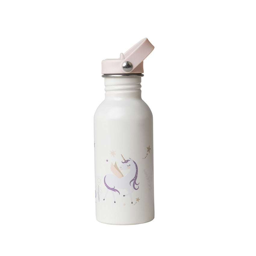 Stainless steel bottle with straw 500ml Unicorn ecru - Premaman