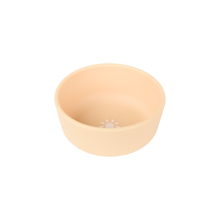 Bol en silicone pour bébé avec motif soleil au fond - Prémaman