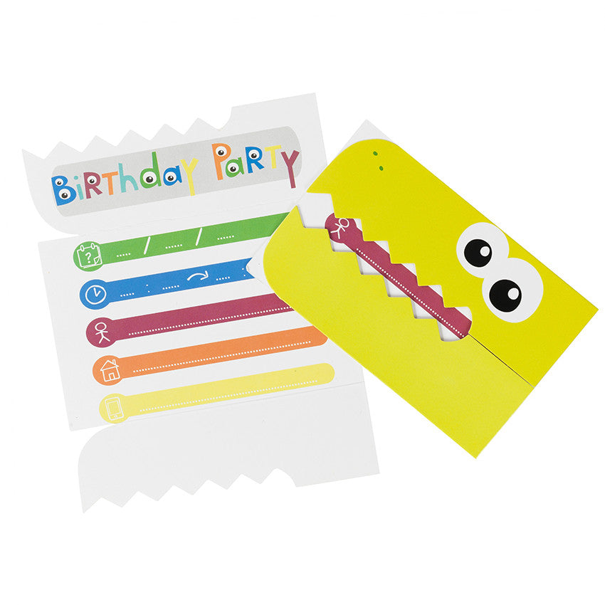 Lot de 10 cartes d'invitation anniversaire Dragon - Prémaman