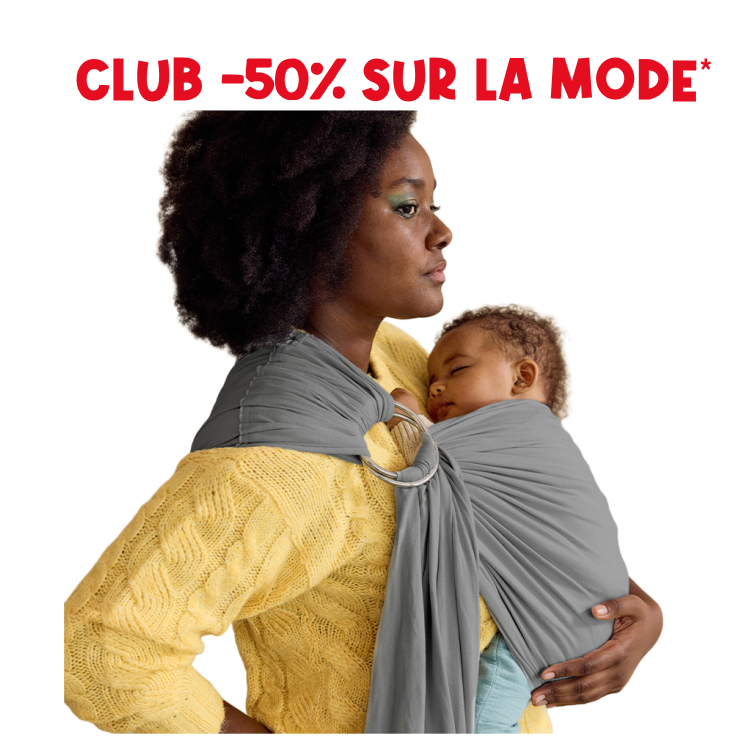 Écharpe de portage sling Luna gris - Prémaman