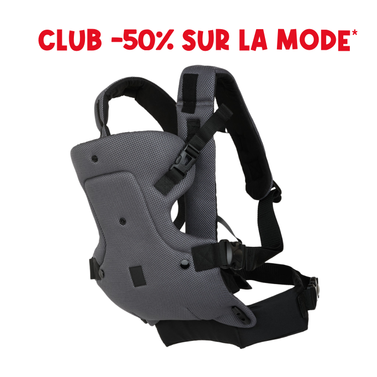 Porte-bébé 4 positions Willy gris mesh - Prémaman