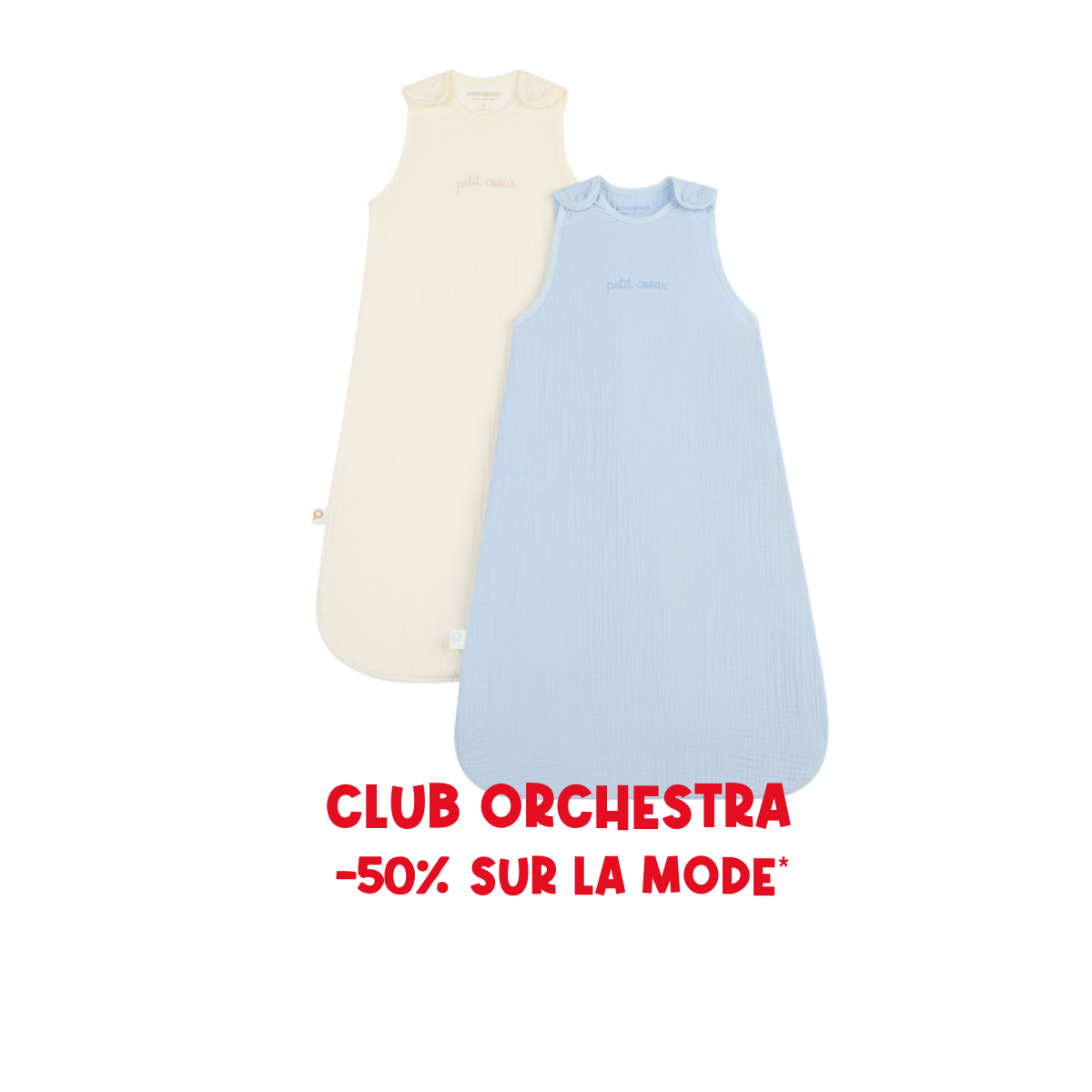 Set of 2 Sleeveless Sleep Bags TOG 0.5 Little Heart - Prémaman
