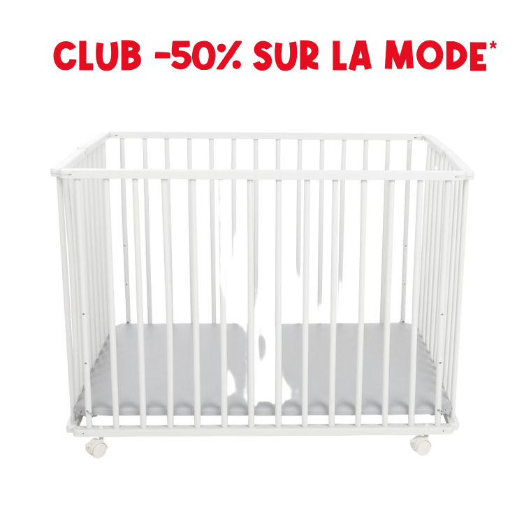 Pocket white wooden foldable playpen - Prémaman
