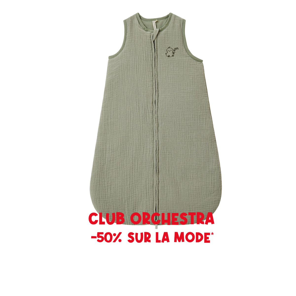 Gigoteuse TOG 2 broderie poussin en gaze de coton - Prémaman