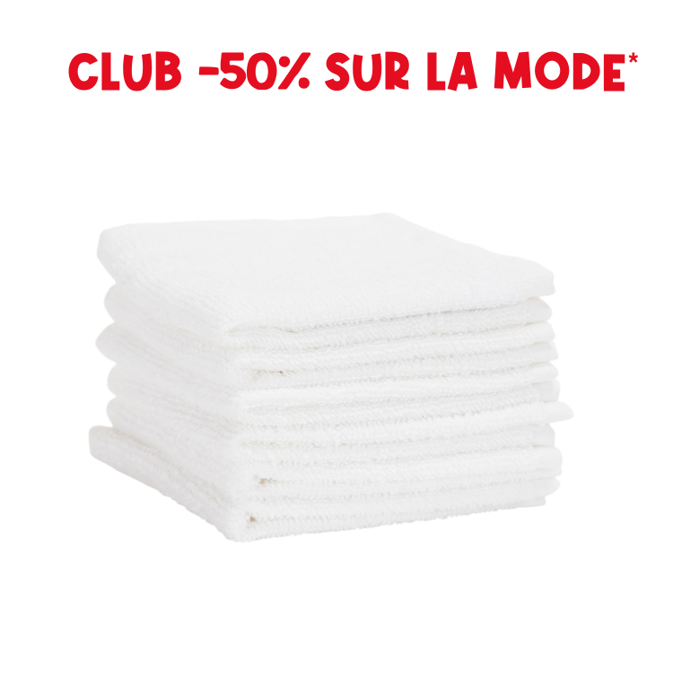 Lot de 6 débarbouillettes éponge 25 x 25 cm - Prémaman
