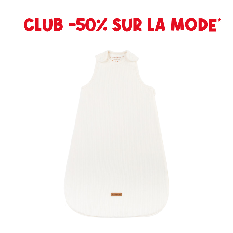 Sleeveless corduroy sleeping bag TOG 3.5 white - Prémaman