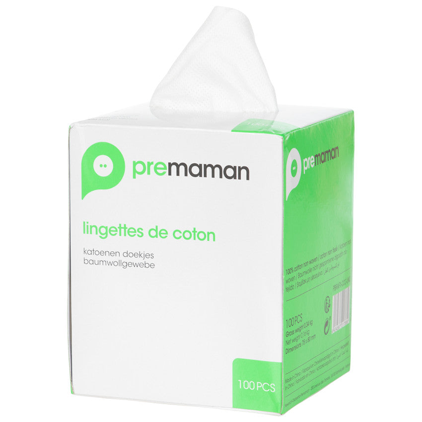 Lingettes en coton multi-usages x100 - Prémaman