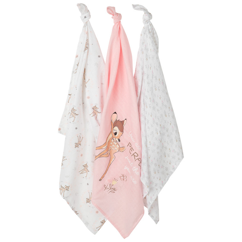 Lot de 3 langes en gaze de coton Bambi Disney - Prémaman
