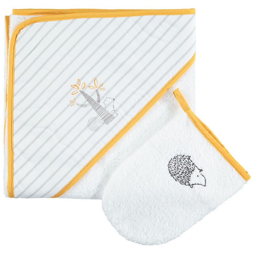 Bath cape and wash mitt Our little friends - Maternity