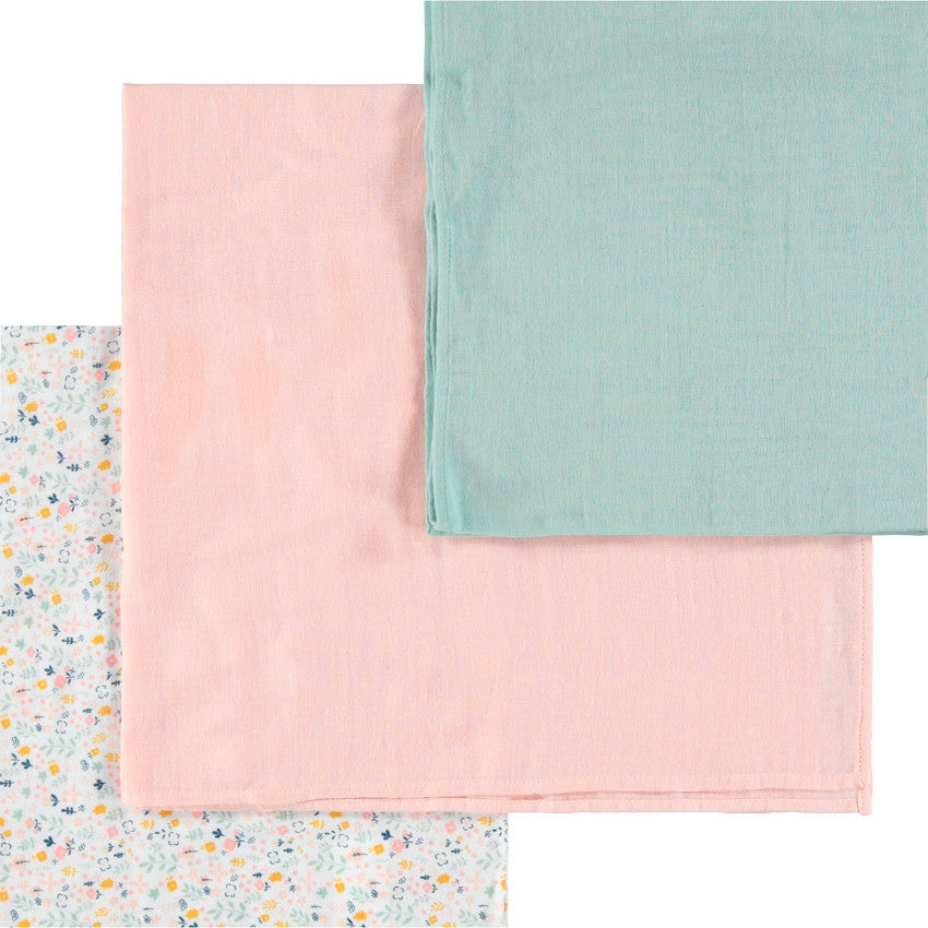 Set of 3 forest animal print cotton muslins - Prémaman