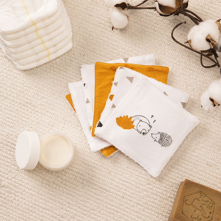 Lot de 6 lingettes lavables en coton Nos Petits Amis - Prémaman
