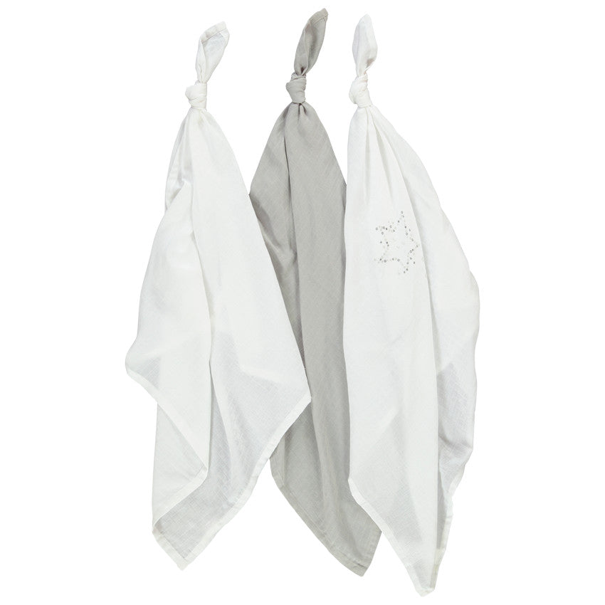 Set of 3 star-print cotton swaddles - Prémaman
