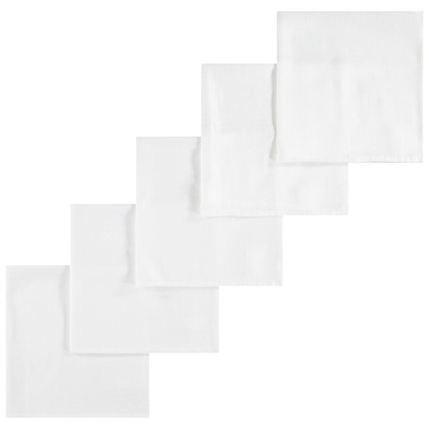 Set of 5 plain white muslins - Premaman