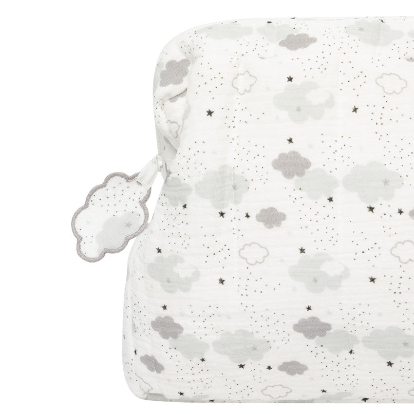 Cloud-print cotton toiletry bag - Maternity