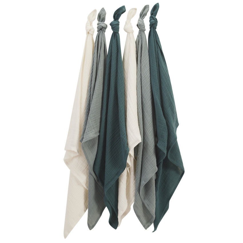 Lot de 6 langes en coton 70 x 70 cm - Prémaman