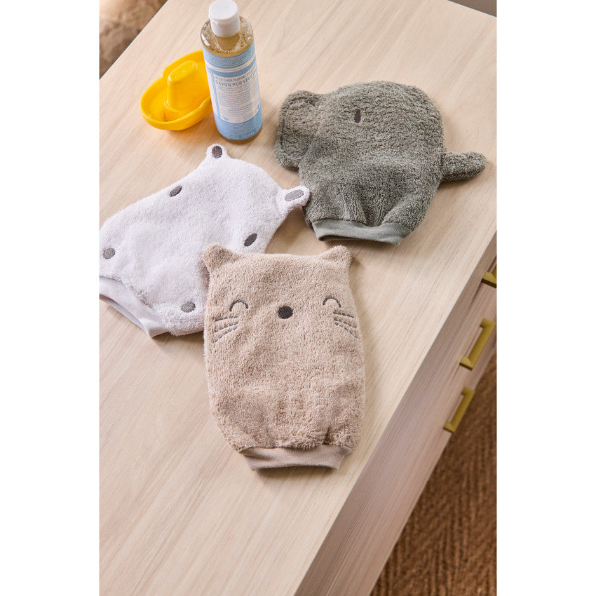 Lot de 3 gants de toilettes Animaux de la savane - Prémaman