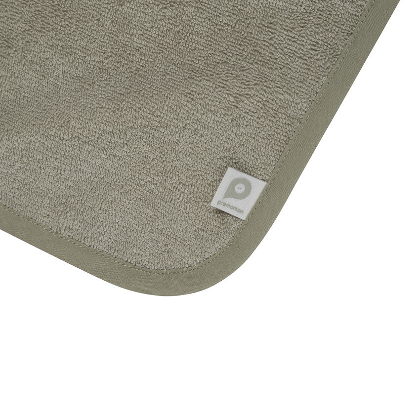 Bath set with hooded towel and washcloth Farm Life green - Prémaman