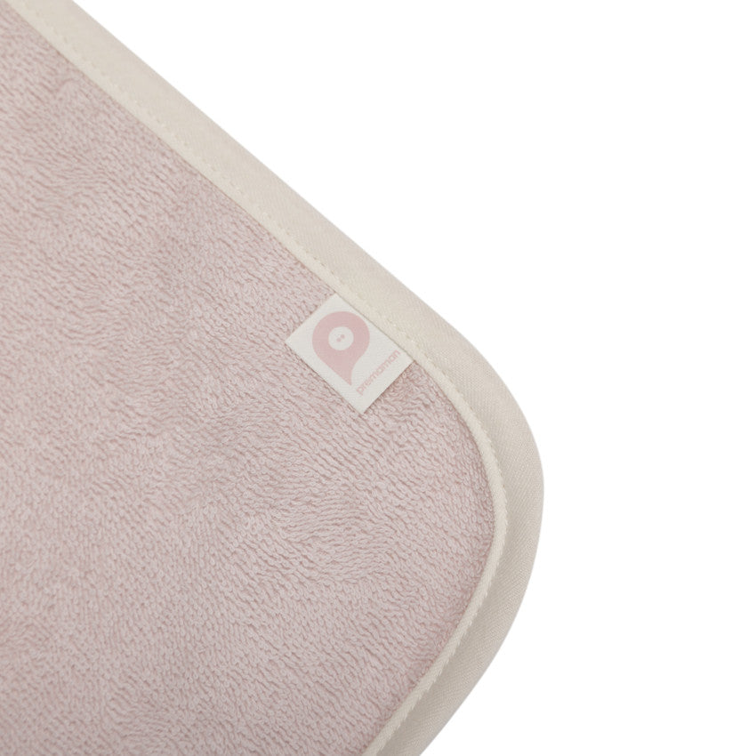 Little Deer ecru/pink bath set with hooded towel and wash mitt - Prémaman