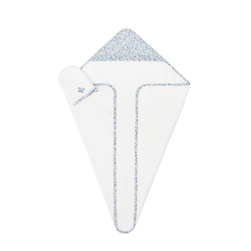 Set de bain cape de bain + gant de toilette Tiny Flowers - Prémaman