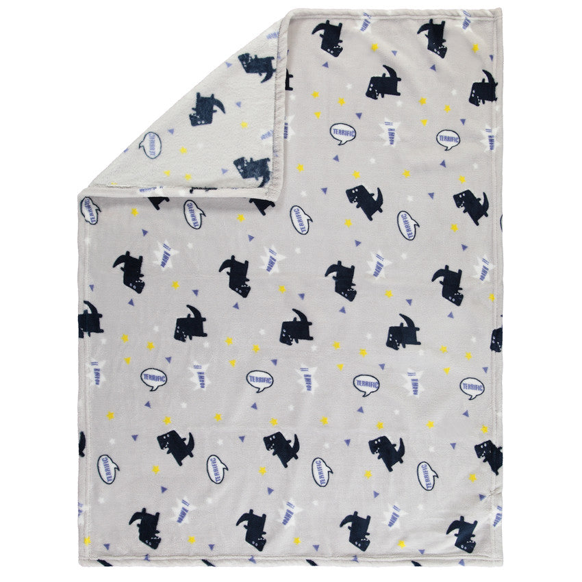 Dinosaur Print Sherpa Blanket - Prémaman