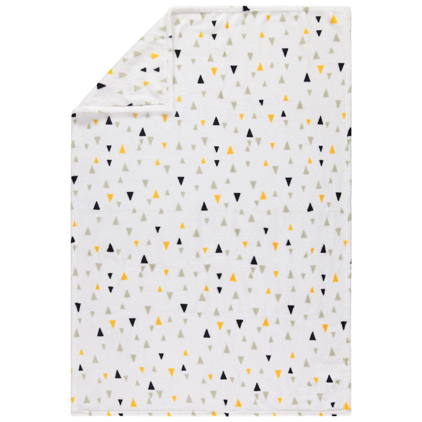 Couverture en sherpa imprimé triangles - Prémaman