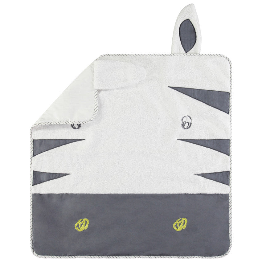 Couverture en popeline et sherpa motif zèbre - Prémaman