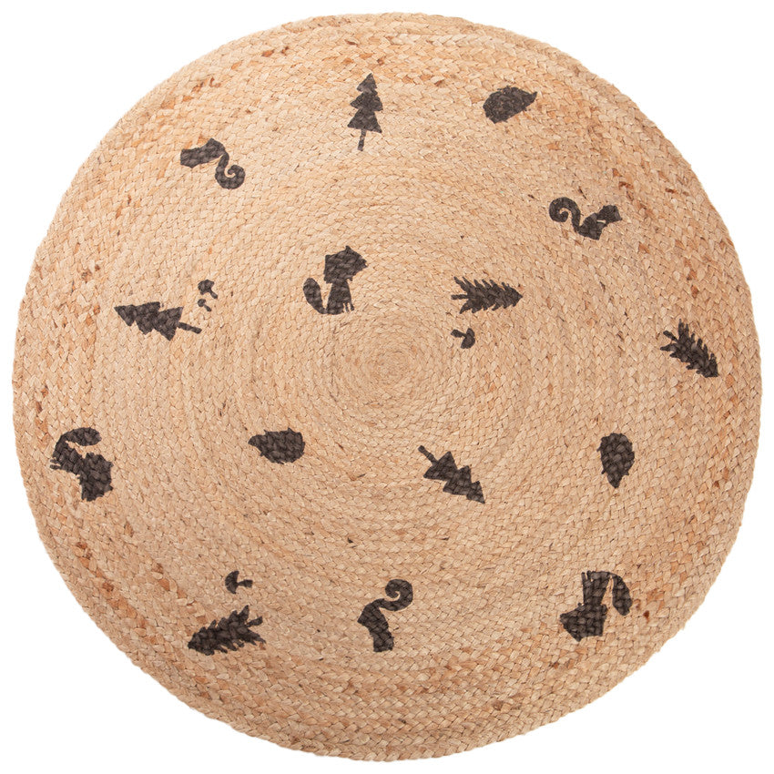 Our Little Friends Round Jute Bedroom Rug 100cm - Prémaman