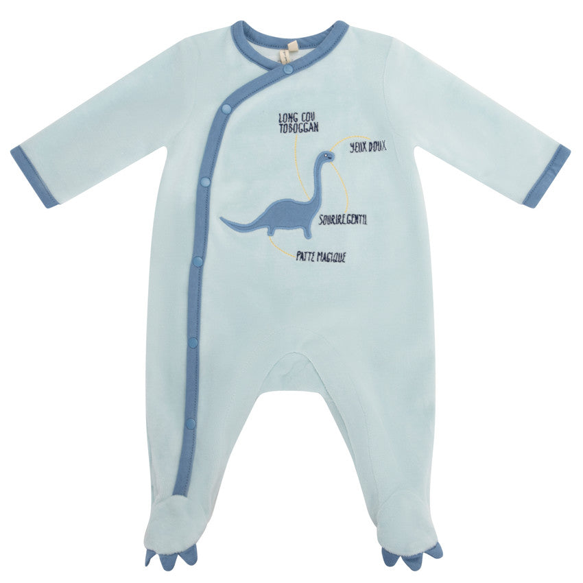 "My Dino Friends" Velour Sleepsuit for Baby Boys - Prémaman