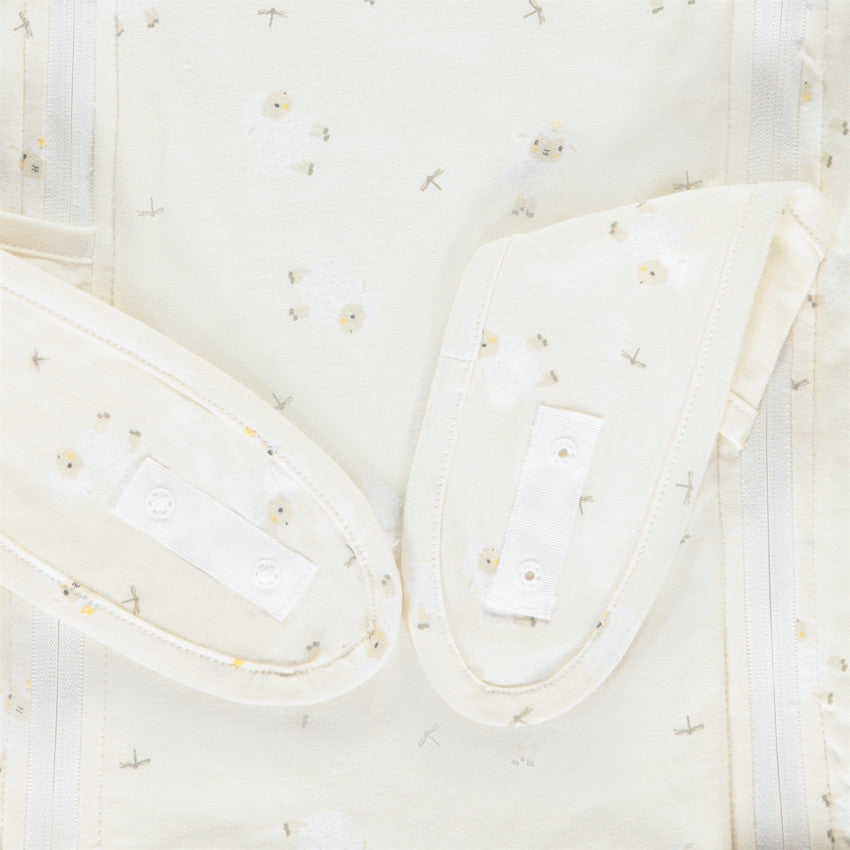 Sherpa sleep sack with fun Farm Life hood ecru - Prémaman