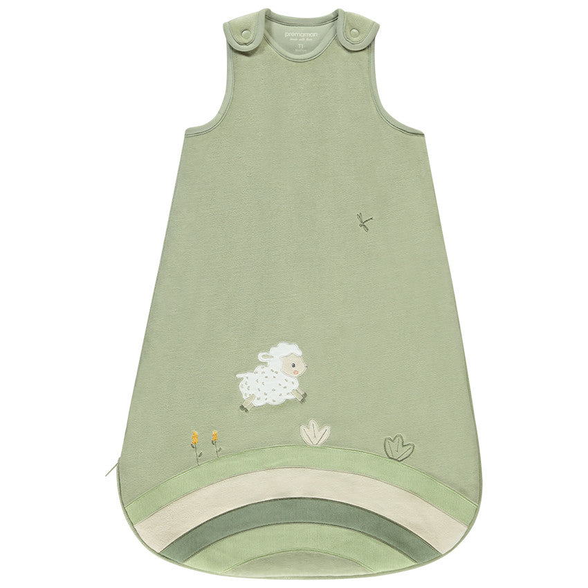 Sleeveless sleeping bag TOG 2 in velvet The Farm Life green - Prémaman